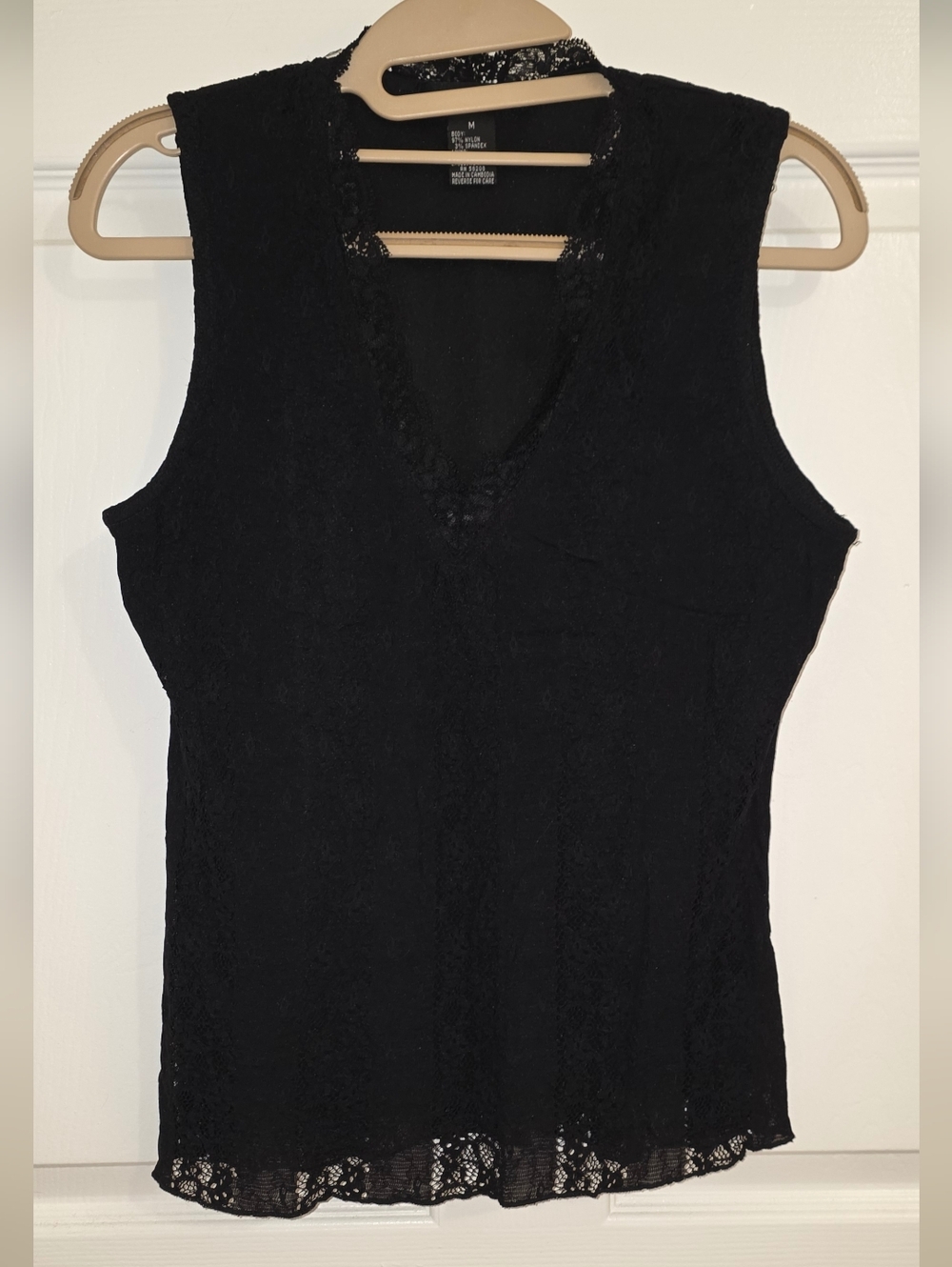 Classic Black Lace V-Neck Camisole - Women's